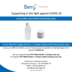 Supporting in the fight against COVID-19 with a full pack solution for alcohol gels